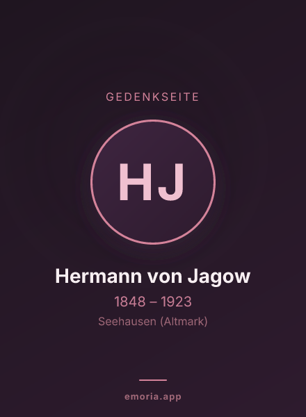 Gedenkportrait von Hermann von Jagow