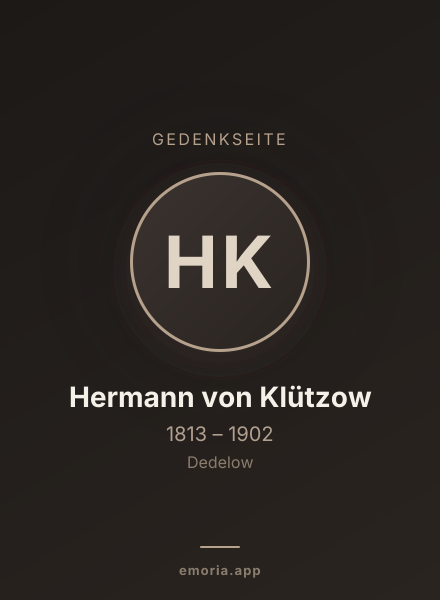 Gedenkportrait von Hermann von Klützow