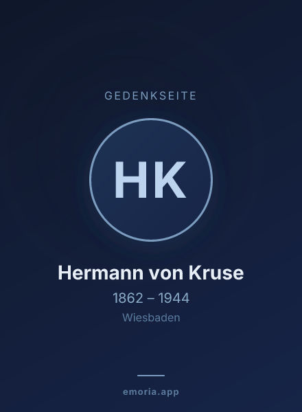 Gedenkportrait von Hermann von Kruse