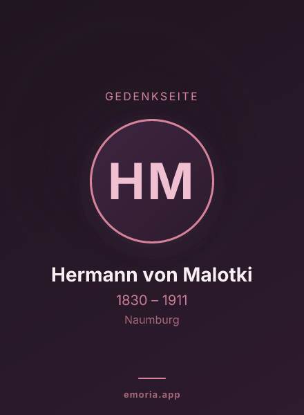 Gedenkportrait von Hermann von Malotki