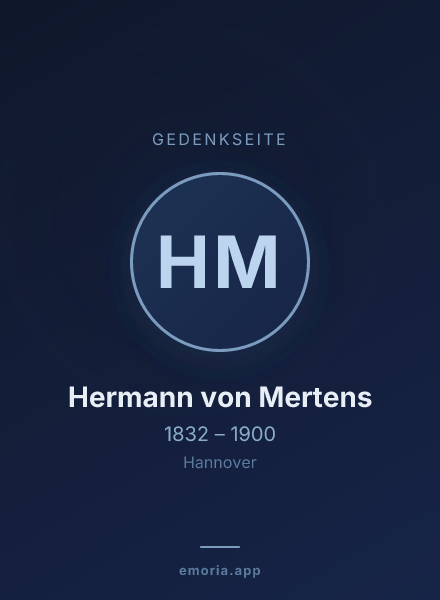 Gedenkportrait von Hermann von Mertens