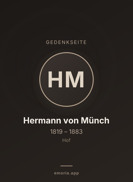 Gedenkportrait von Hermann von Münch