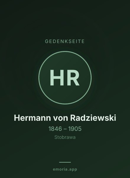 Gedenkportrait von Hermann von Radziewski