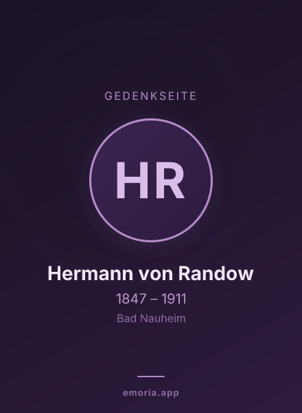 Gedenkportrait von Hermann von Randow