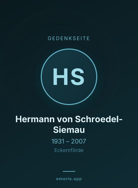 Gedenkportrait von Hermann von Schroedel-Siemau