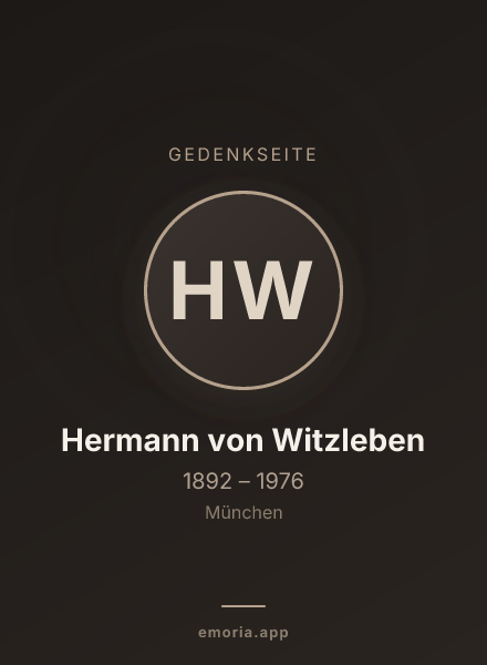 Gedenkportrait von Hermann von Witzleben