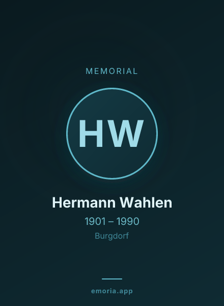 Memorial portrait of Hermann Wahlen