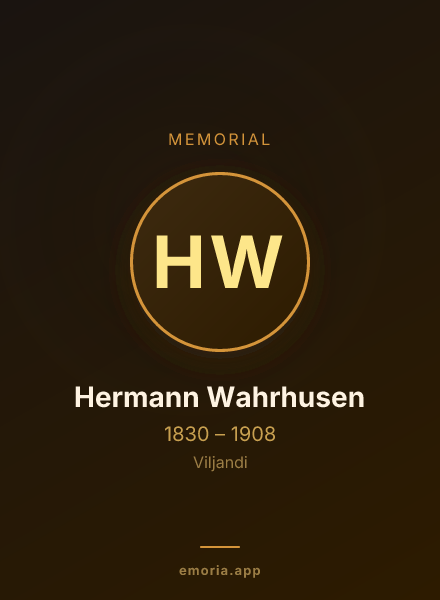 Memorial portrait of Hermann Wahrhusen