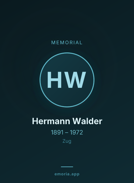 Memorial portrait of Hermann Walder
