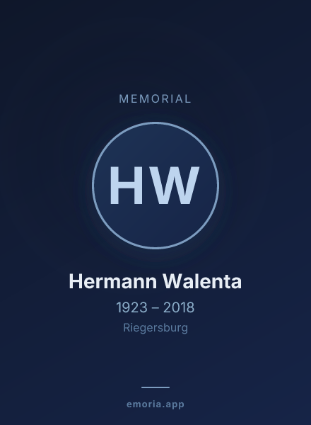 Memorial portrait of Hermann Walenta