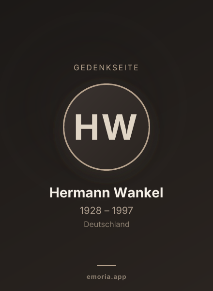 Gedenkportrait von Hermann Wankel