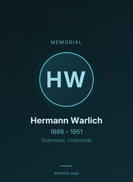 Memorial portrait of Hermann Warlich