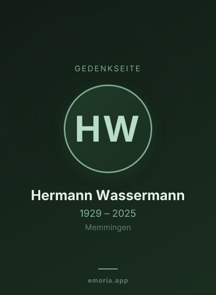 Gedenkportrait von Hermann Wassermann