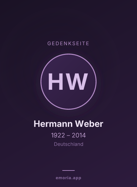 Gedenkportrait von Hermann Weber