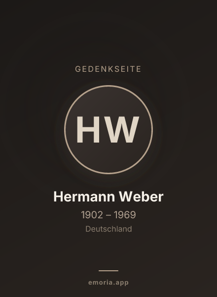 Gedenkportrait von Hermann Weber