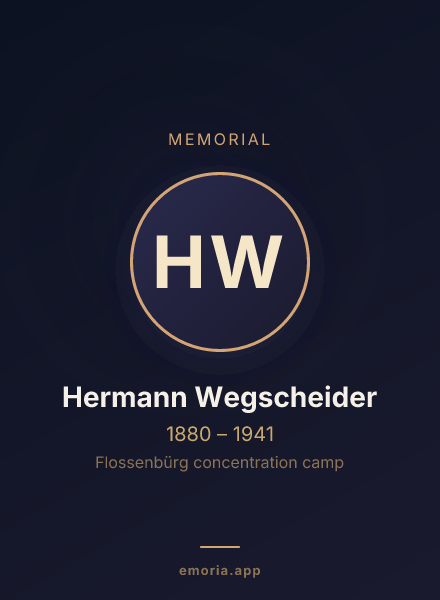 Memorial portrait of Hermann Wegscheider