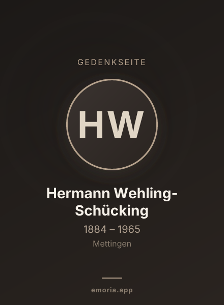 Gedenkportrait von Hermann Wehling-Schücking