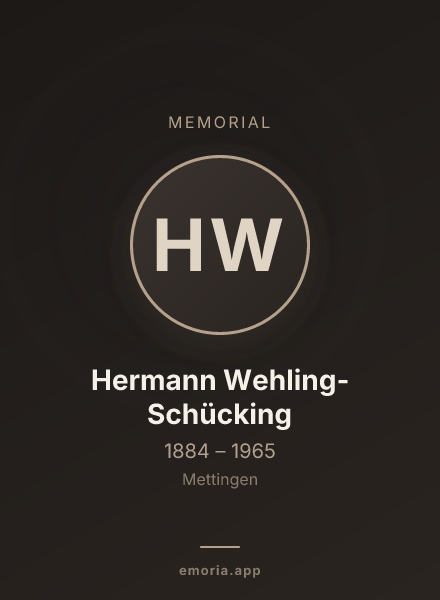 Memorial portrait of Hermann Wehling-Schücking