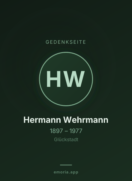 Gedenkportrait von Hermann Wehrmann