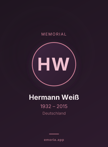 Memorial portrait of Hermann Weiß