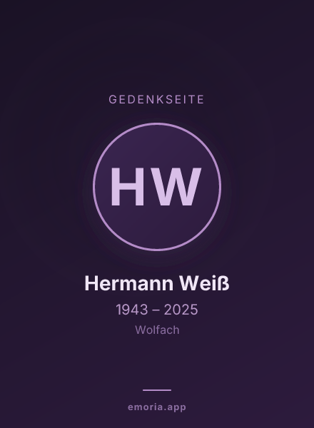 Gedenkportrait von Hermann Weiß