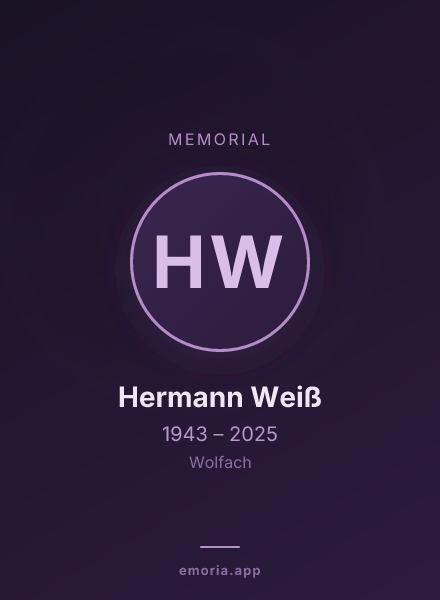 Memorial portrait of Hermann Weiß