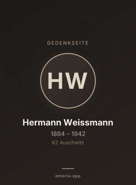Gedenkportrait von Hermann Weissmann