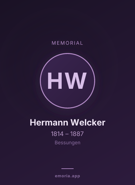 Memorial portrait of Hermann Welcker