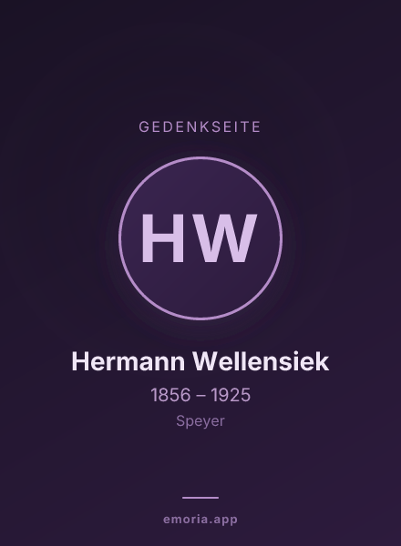 Gedenkportrait von Hermann Wellensiek