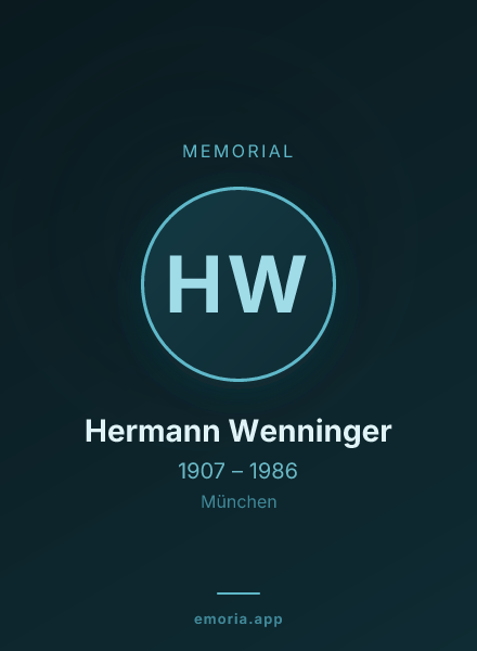 Memorial portrait of Hermann Wenninger