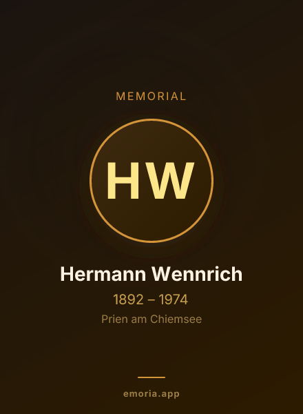 Memorial portrait of Hermann Wennrich