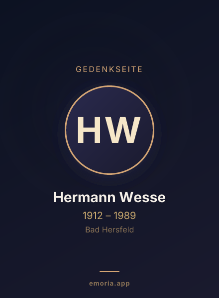 Gedenkportrait von Hermann Wesse