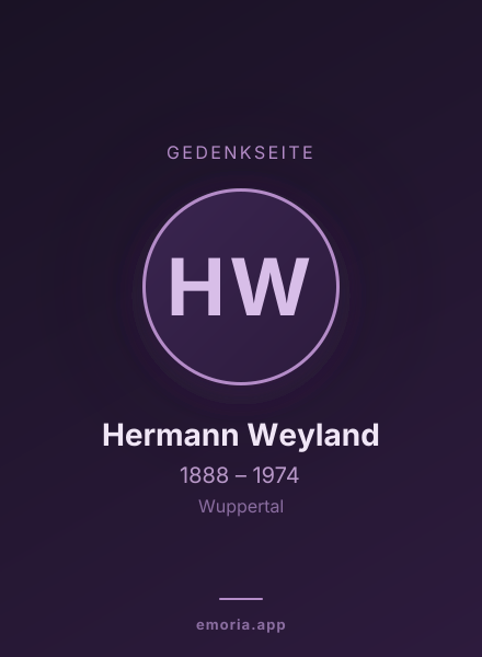 Gedenkportrait von Hermann Weyland