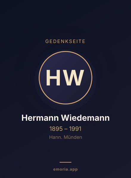 Gedenkportrait von Hermann Wiedemann