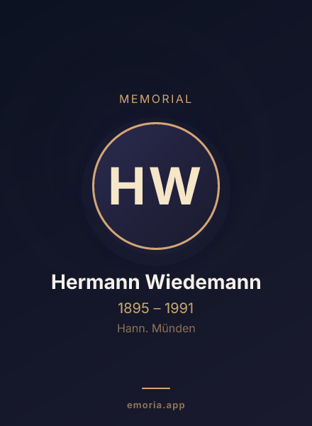 Memorial portrait of Hermann Wiedemann