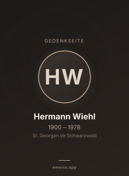 Gedenkportrait von Hermann Wiehl