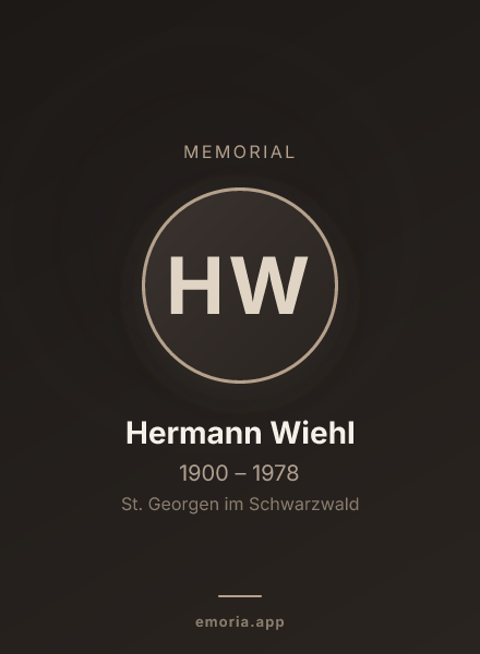 Memorial portrait of Hermann Wiehl