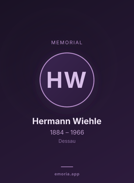 Memorial portrait of Hermann Wiehle