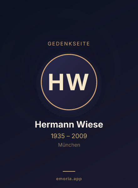 Gedenkportrait von Hermann Wiese