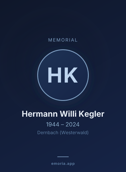 Memorial portrait of Hermann Willi Kegler