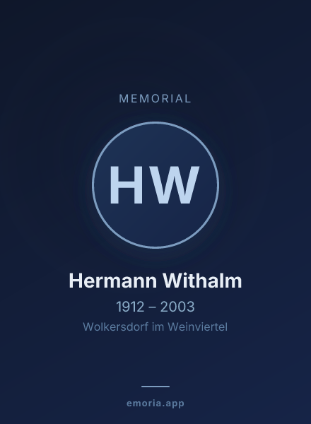 Memorial portrait of Hermann Withalm