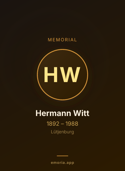 Memorial portrait of Hermann Witt