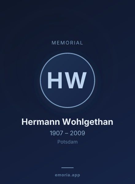 Memorial portrait of Hermann Wohlgethan