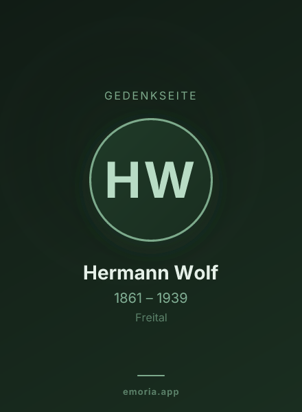 Gedenkportrait von Hermann Wolf