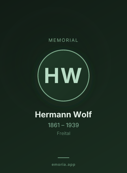 Memorial portrait of Hermann Wolf