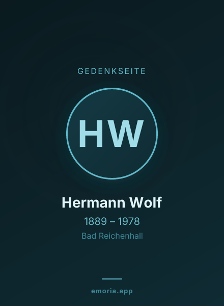 Gedenkportrait von Hermann Wolf