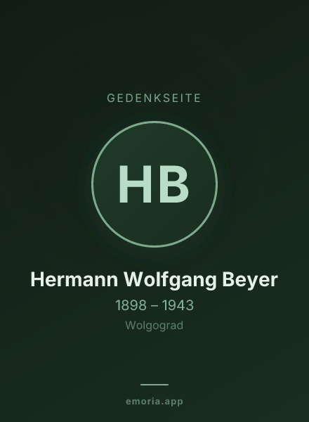 Gedenkportrait von Hermann Wolfgang Beyer