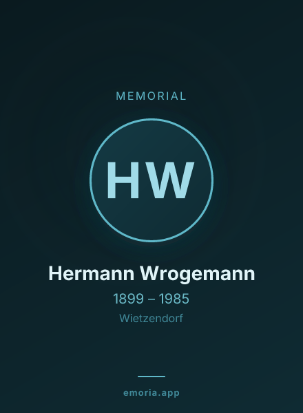 Memorial portrait of Hermann Wrogemann
