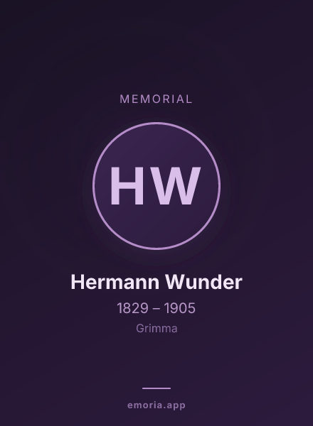 Memorial portrait of Hermann Wunder