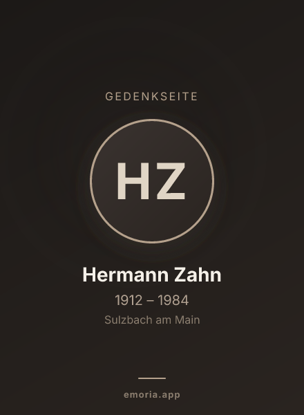 Gedenkportrait von Hermann Zahn